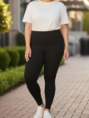 Matty M Black High Waisted “Live In” Leggings XXL NWT Soft Stretch 320 GSM